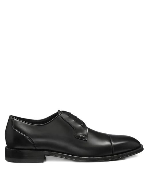 Boss Black Cap-Toe Derby Shoes for men