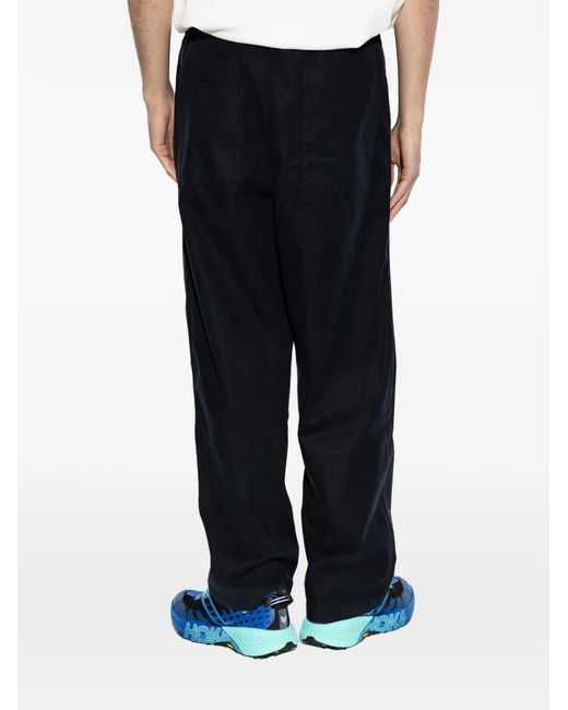 Officine Generale Black Peterson Drawstring-Waistband Trousers for men