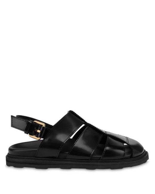 Moschino Black Brushed Calf Sandals