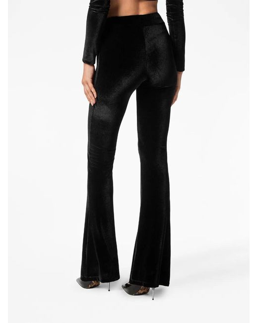 Philipp Plein Black High-Waisted Flared Leggings