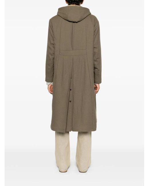 Masnada Natural Single-Breasted Hooded Coat for men