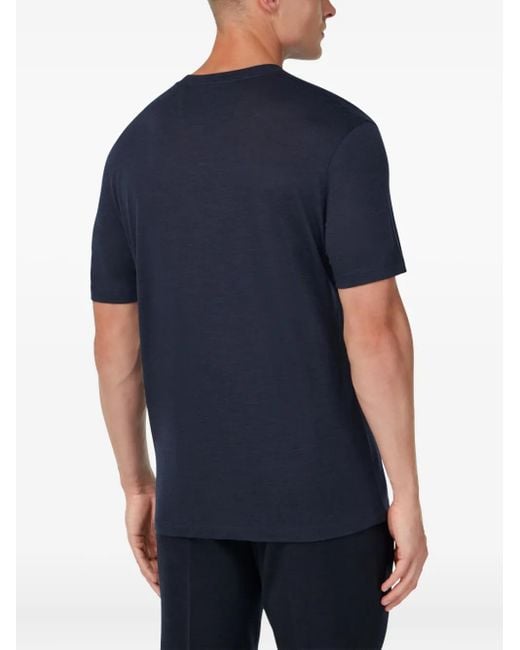 メンズ Boggi クルーネック Tシャツ Blue