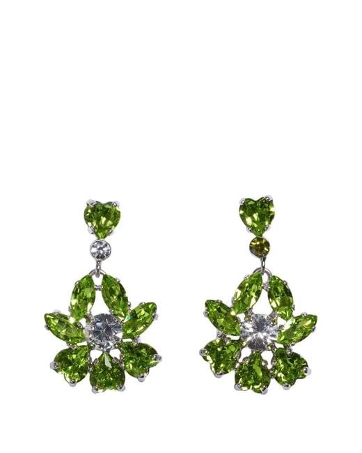 Orecchini Pendenti Heartbloom di Simone Rocha in Green