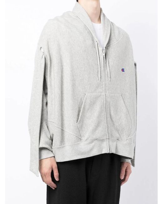 Sudadera Drapeada Con Capucha ANREALAGE de color White