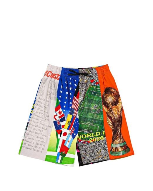 Pleasures White World Cup Graphic-Print Shorts