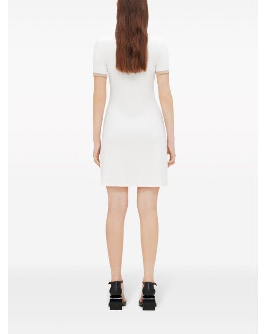 Courreges White Logo-Patch Mini Dress