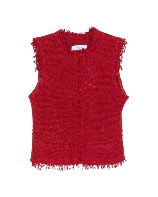 Top sin mangas deshilachado IRO de color Red