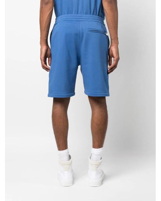 McQueen Blue Logo Cotton Shorts for men