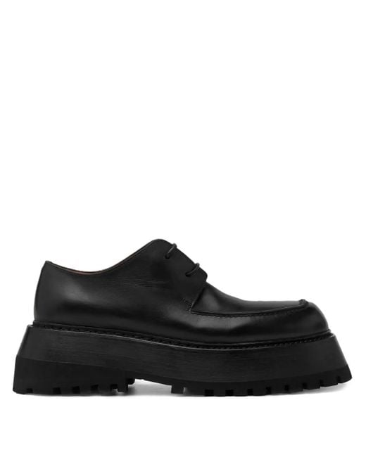 Marsèll Black Lug-Sole Lace-Up Derby Shoes