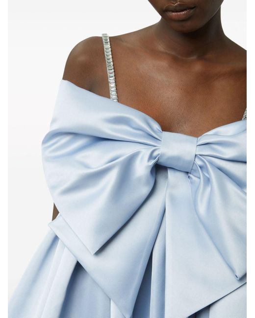 Nina Ricci Blue Giant Bow Sleeveless Dress