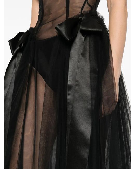 Simone Rocha Black Bow Midi Dress
