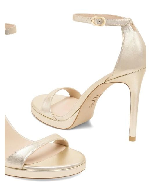 Stuart Weitzman Natural Platform Ankle-Strap Sandals