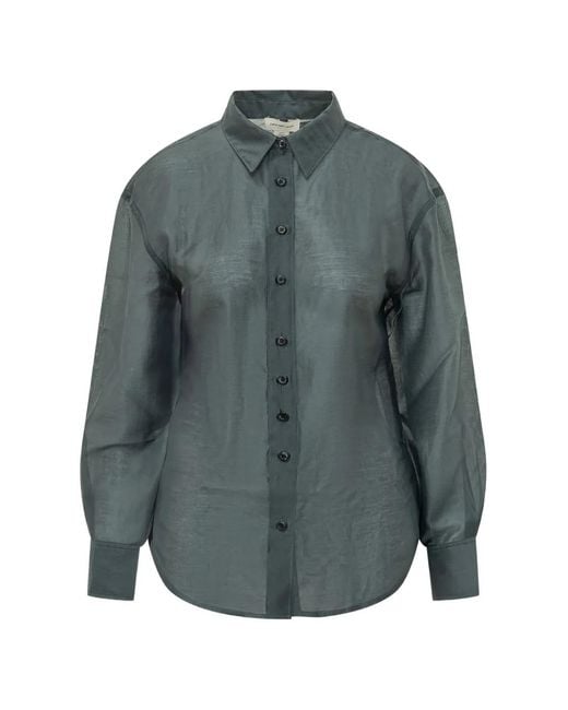 Calvin Klein Gray Twist-Detail Cut-Out Blouse