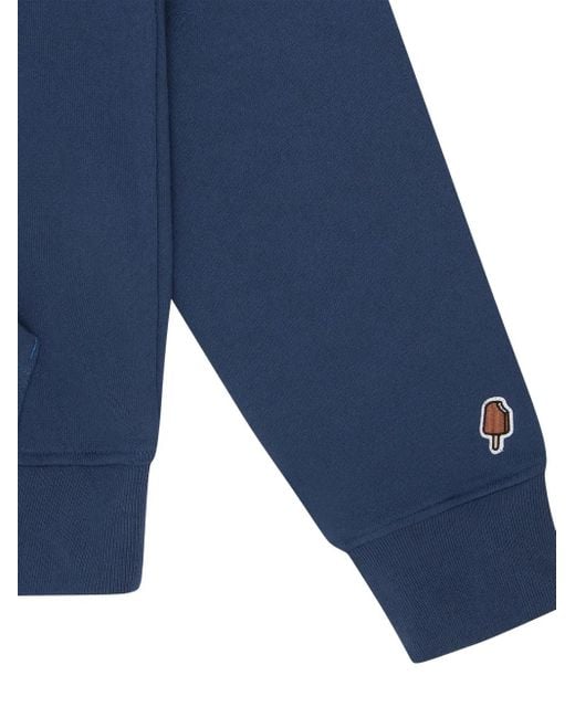 ICECREAM Blue Kangaroo-Embroidered Hoodie for men