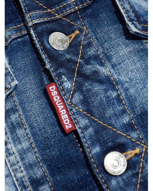 DSquared² Blue Jeansjacke Im Distressed-Look