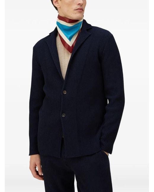 RETORI Blue Knitted Blazer for men