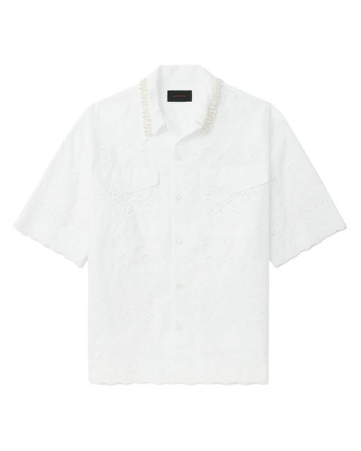Simone Rocha White Broderie Anglaise Cotton Shirt for men