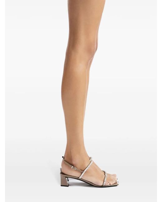 Giuseppe Zanotti Gray Valentiine Crystal Slingback Sandals