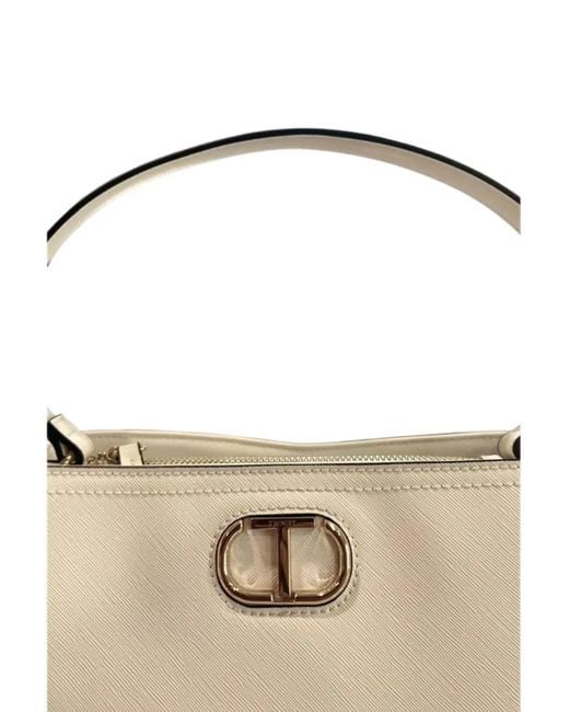 Twinset Natural Logo-Plaque Shoulder Bag