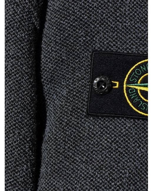 Stone Island Gray 5100019 Cotton Bouclé Jacquard Piqué Jumper for men