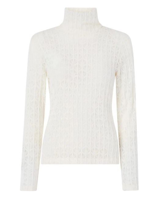 Pinko White Rufina High-Neck Top