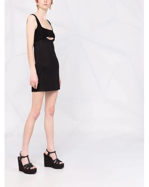Saint Laurent Black Cut-Out Sleeveless Mini Dress