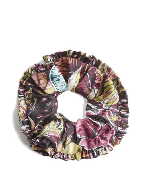 LaDoubleJ Metallic Gerüschter Haargummi Mit Print (3Er-Set)