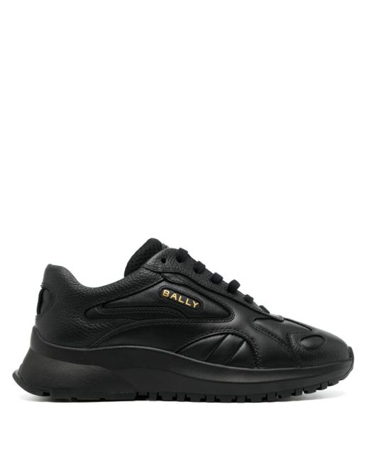 Bally Black Panelled Leather Sneakers for men