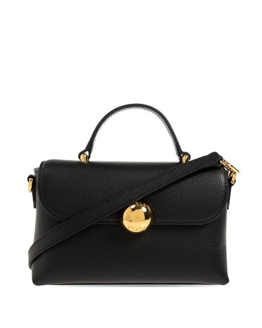 Furla Black Moonlight Grained Leather Tote Bag