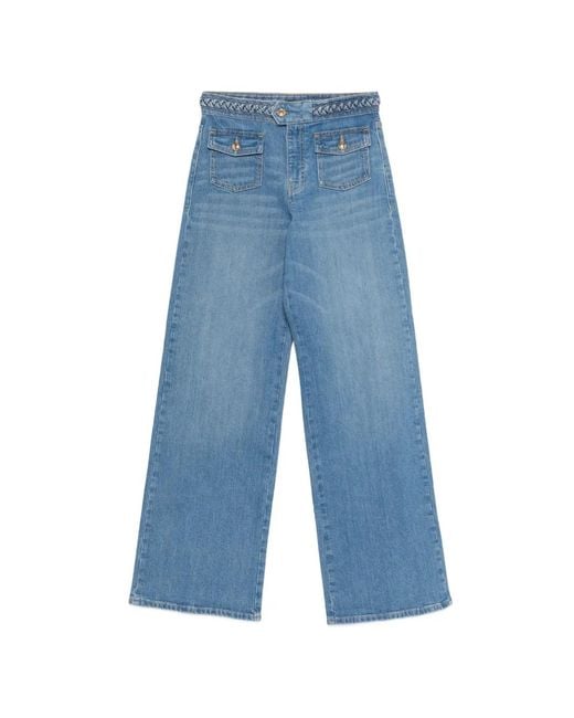 Maje Blue Braided Flared Jeans