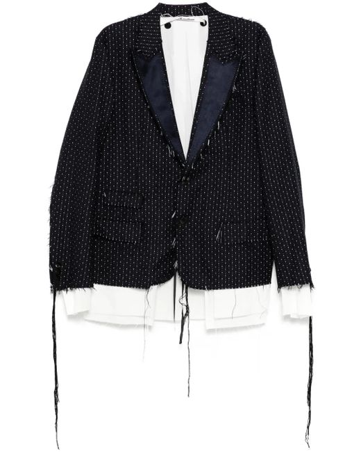 Midorikawa Black Raw Edge Blazer