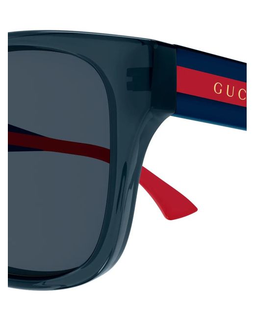 Gucci Blue Striped Rectangle Sunglasses for men