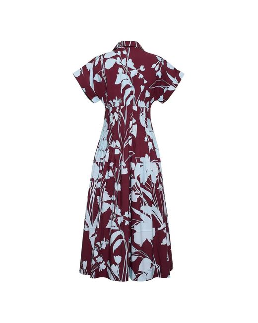 Cara Cara White Nash Floral-Print Midi Dress