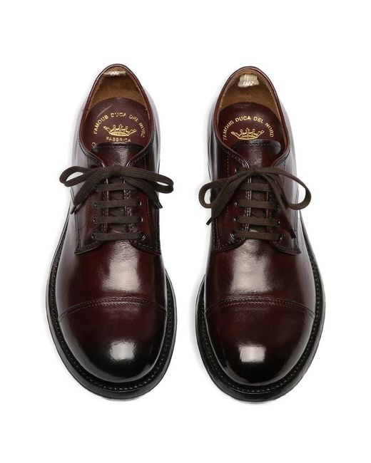 Officine Creative Brown Admiral Cap-Toe Derby Shoes for men