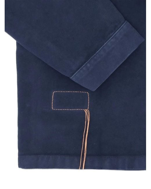 Fortela Blue Patch-Pocket Buttoned Jacket for men