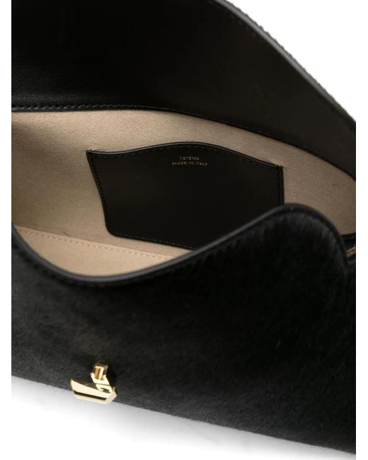 Totême  Black T-Lock Clutch Bag