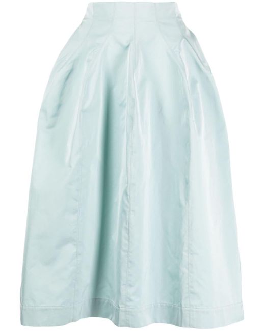 Marni Blue High-waist Pleated Midi Skirt