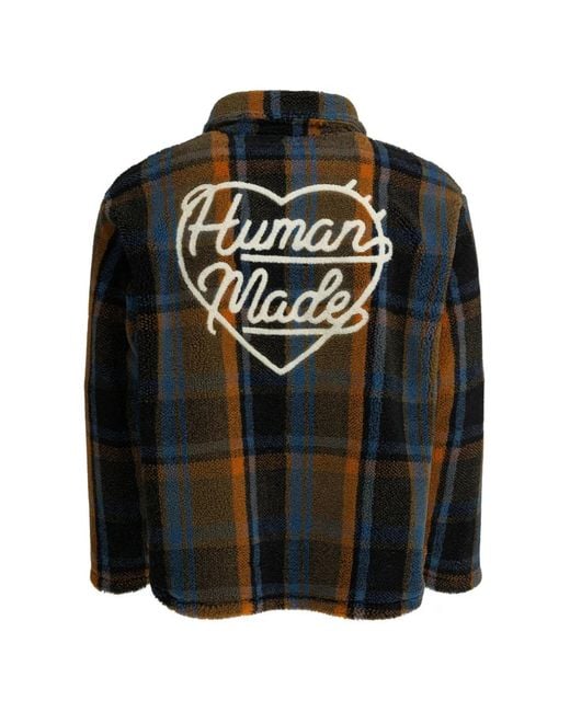 Human Made Black Plaid Buttoned Sweater for men