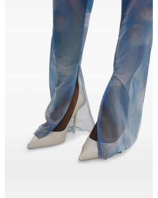 IRINA VOINEA Blue Split-Hem Bodysuit