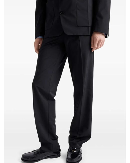 Prada Blue Triangle-Logo Trousers for men
