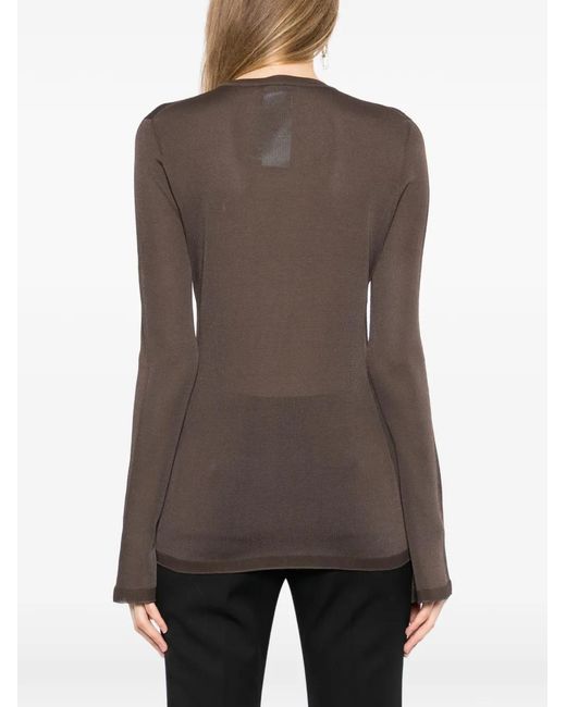 Tom Ford Brown Flared Sleeve Top