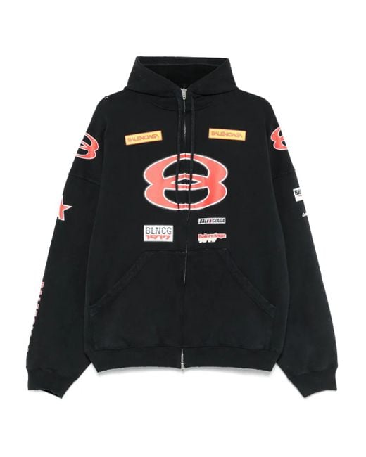 Balenciaga Black Sponsor Logos Hoodie for men