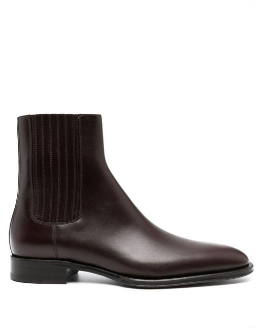 DSquared² Brown Zip-up Leather Ankle Boots for men