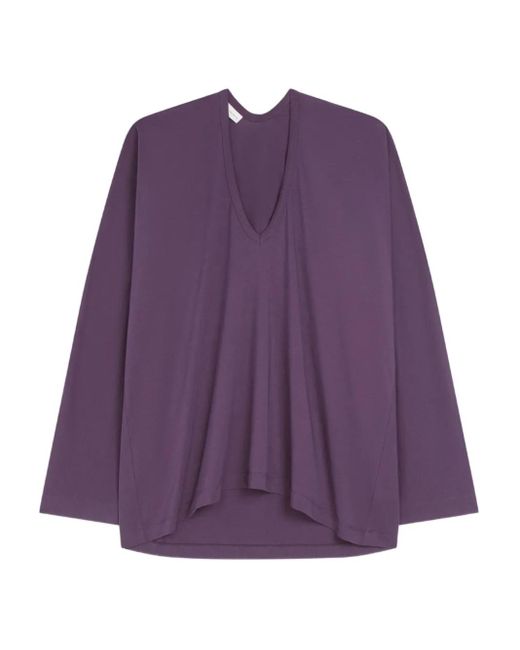 Dries Van Noten Purple V-Neck Long-Sleeve Tee