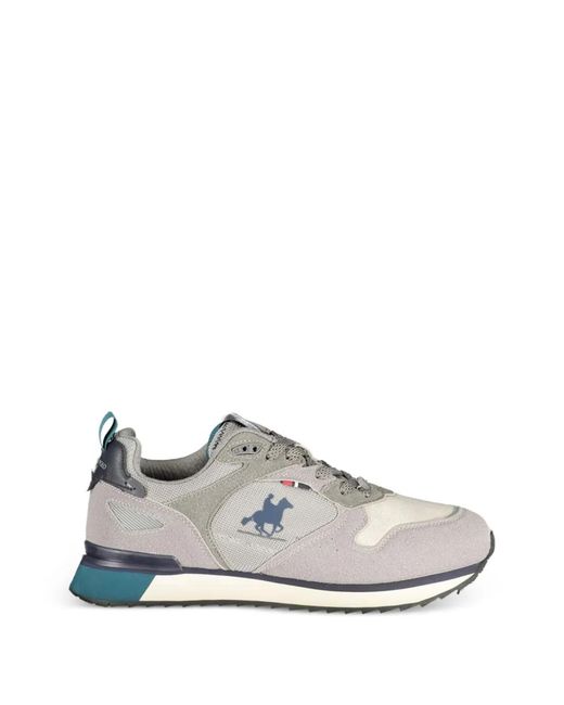 U.S. Grand White Panelled Logo-Patch Sneakers for men