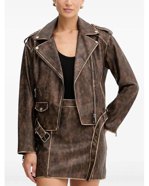 Guess Brown Belted Zip Jacket