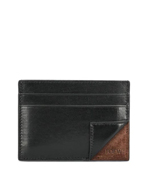 Loewe Black Switch Logo-Debossed Leather Card Holder for men