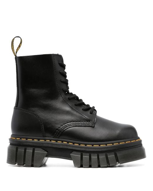 Dr. Martens Black Audrick 8-Eye Lux Boots for men