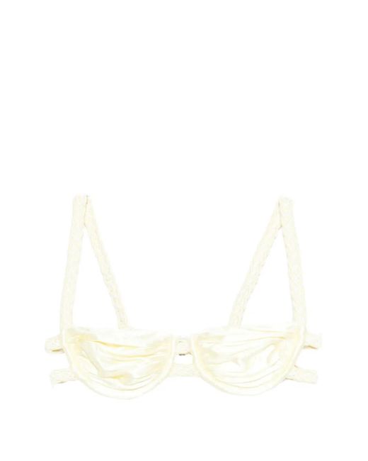 Isa Boulder White Weave Strap Bikini Top