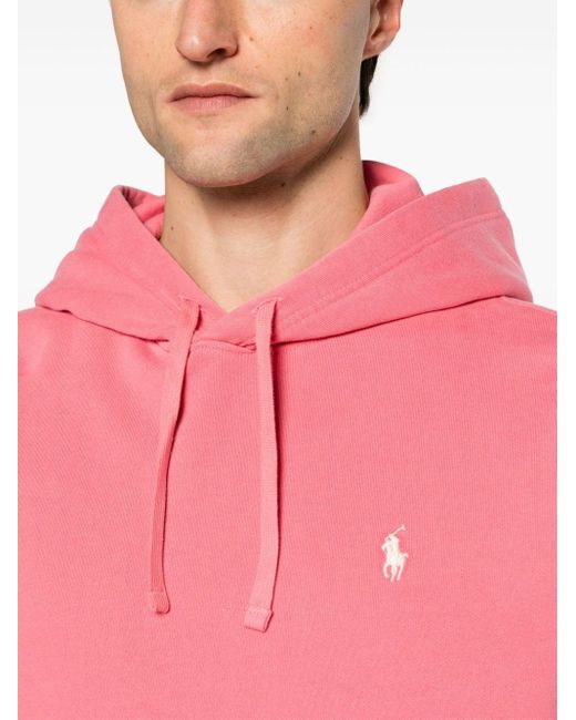 Polo Ralph Lauren Pink Polo Pony-embroidered Cotton Hoodie for men